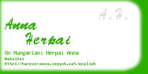 anna herpai business card